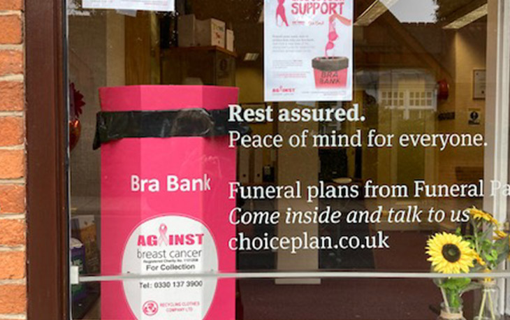 Bin your bra at the 'Bra Bank' and raise money for breast cancer charity!